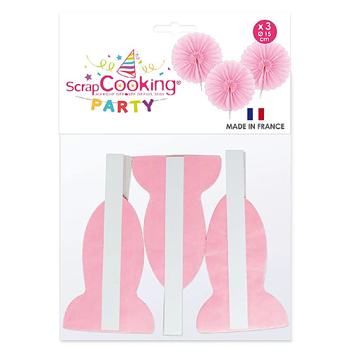 ScrapCooking 3 Mini-Rosaces Papier - Rose