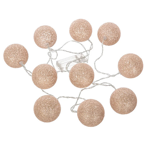 Atmosphera Guirlande LED 10 boules - Rose glitter