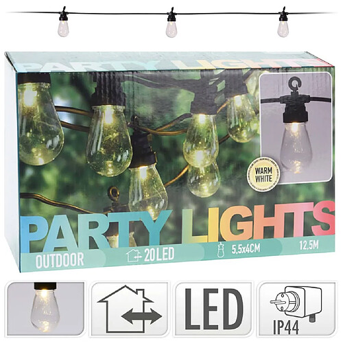 ProGarden Guirlande LED Extérieure 20 Ampoules