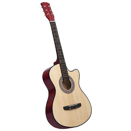 vidaXL Guitare acoustique pan coupé 38" - Tilleul