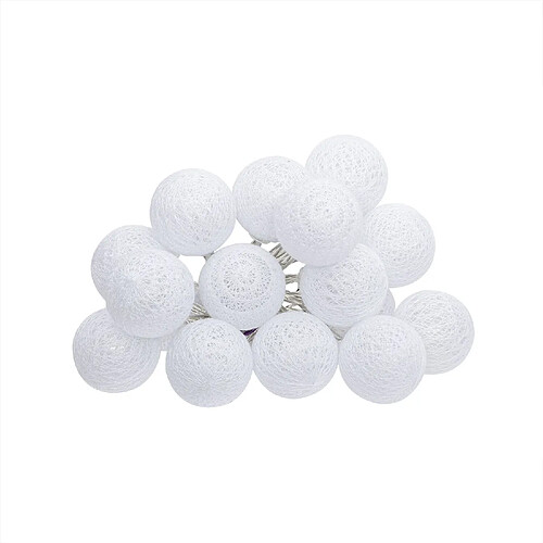 Atmosphera Guirlande LED 16 boules - Blanc