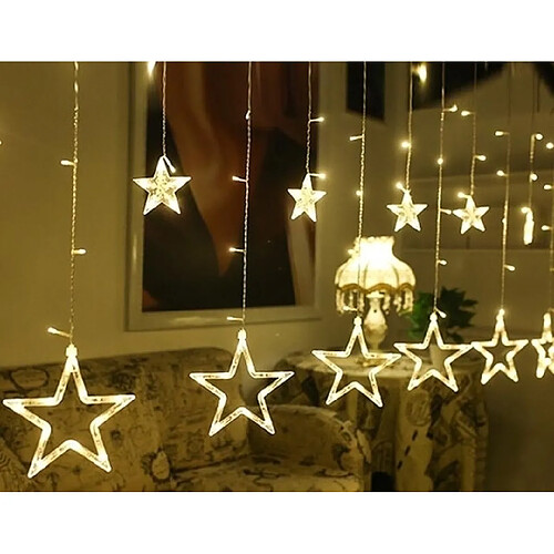 Wewoo guirlande rideau étoiles LED - Blanc chaud