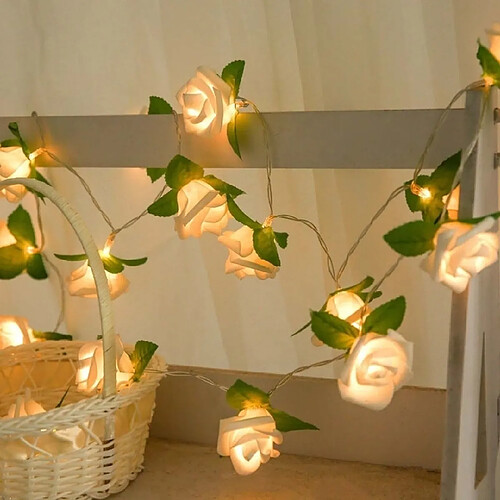 Wewoo Guirlande lumineuse LED roses - Blanc