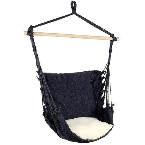 Hamac brésilien fauteuil suspendu - Noir et beige