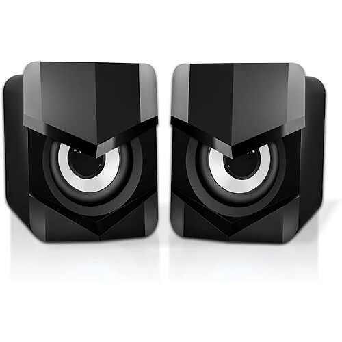 Mini haut-parleurs PC 2.0 filaires - Noir