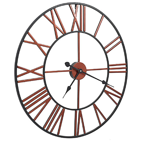 Decoshop26 Horloge murale métal - Rouge