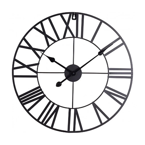 Wadiga Horloge murale métal vintage - Noir