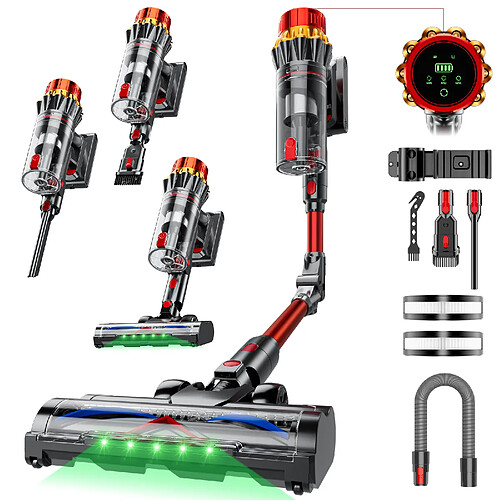 INLONG ZV13 Aspirateur Balai Sans Fil 75KPa-650W-70Min Tube pliable Poils Tapis & Sols Durs