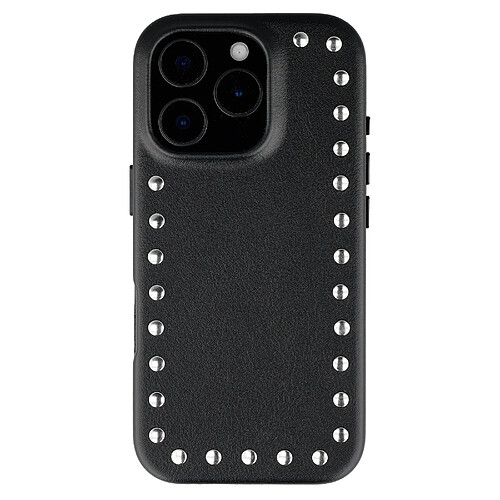 Selencia Coque arrière Studs avec MagSafe pour Apple iPhone 16 Pro - Velvet Black