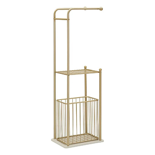 Porte-serviettes Ervesto - Doré et blanc - 40 x 30 x 122 cm