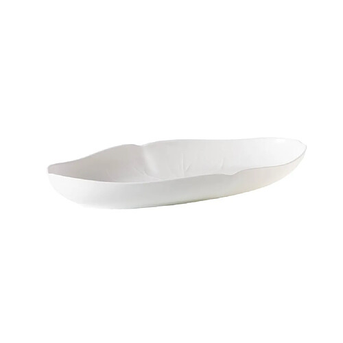 Table Passion Plat ovale Dahlia blanc 38x21 cm