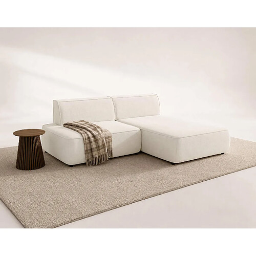 Bestmobilier Lisette - Canapé d'angle droit 4 places convertible avec coffre en velours