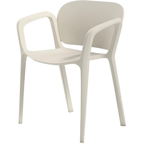 STILVORA Lot de 4 chaises de jardin 60/56/75 cm blanches en plastique empilables