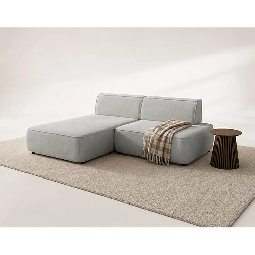 Bestmobilier Lisette - Canapé d'angle gauche 4 places convertible avec coffre en velours