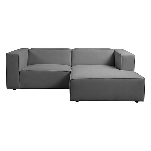 Casanova Canapé d'angle tissu lisse 4 places Gris foncé Gauche