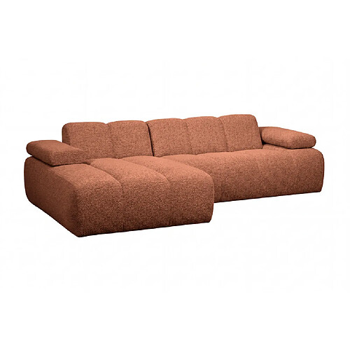 Casanova Canapé d'angle tissu chenille 3 places Terracotta Droit
