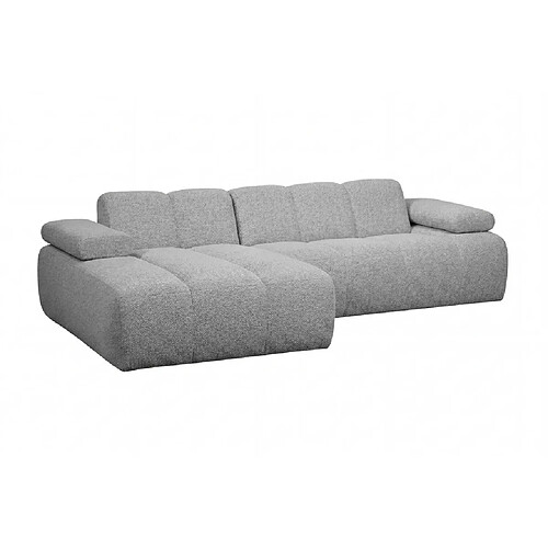 Casanova Canapé d'angle tissu chenille 3 places Gris clair Droit