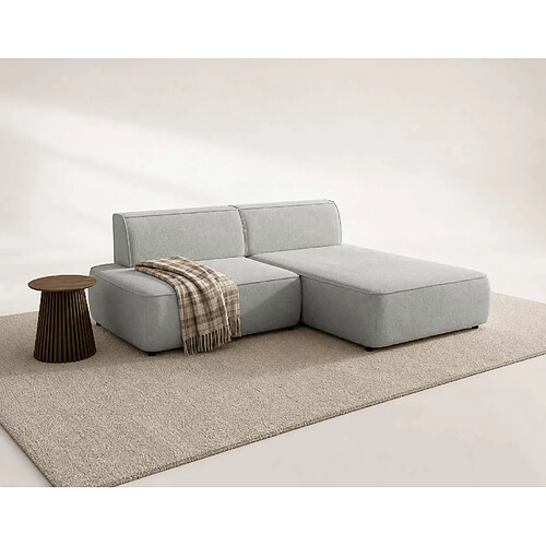 Bestmobilier Lisette - Canapé d'angle droit 4 places convertible avec coffre en velours