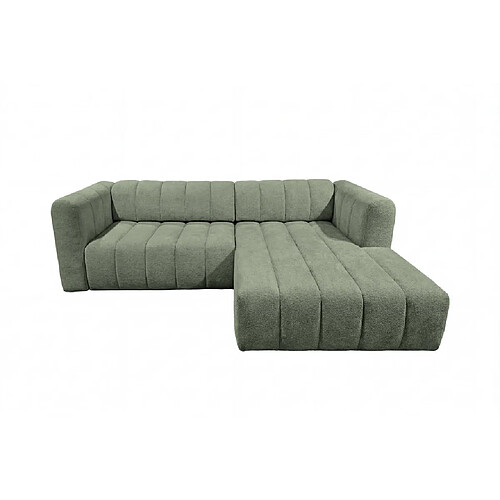 Casanova Canapé d'angle tissu chenille 4 places Vert Gauche