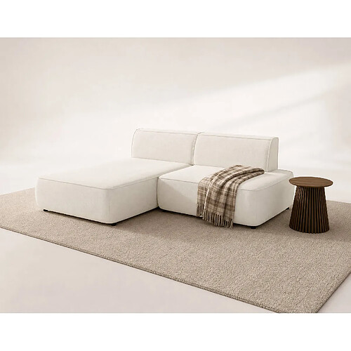Bestmobilier Lisette - Canapé d'angle gauche 4 places convertible avec coffre en velours