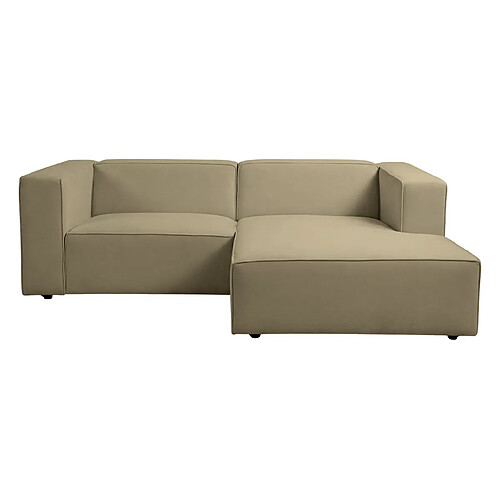 Casanova Canapé d'angle tissu lisse 4 places Vert Gauche