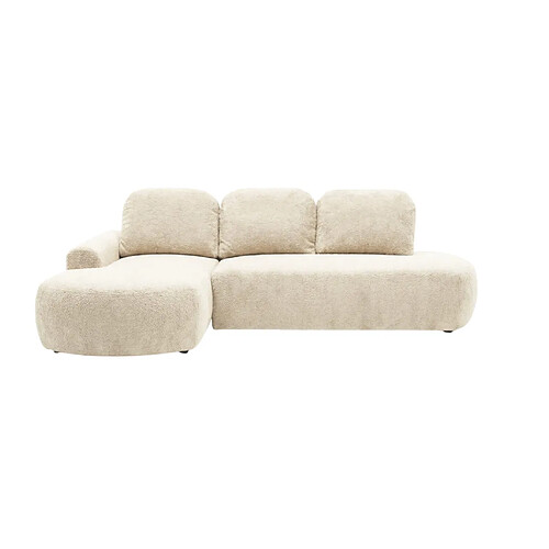 Casanova Canapé d'angle tissu texturé 3 places Beige Droit
