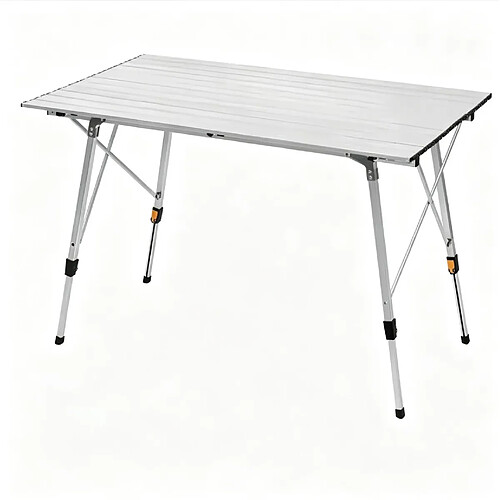 STILVORA Table de camping 120/68,5/59-78,5 cm argent en aluminium pliable réglable