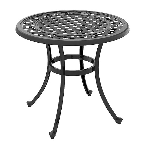 STILVORA Table de balcon 60/60/53 cm noire en aluminium avec pieds réglables