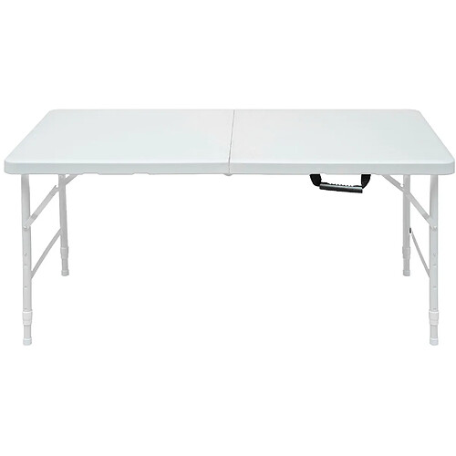 STILVORA Table pliante 124,97/60,96/73,66 cm blanche en fer et plastique réglable