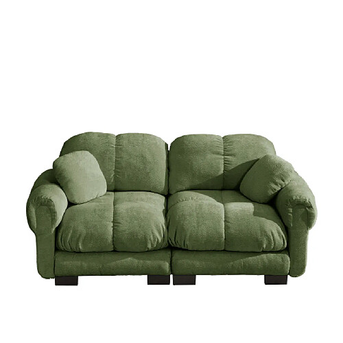 ByteLike Canapé modulable 2 places en chenille couleur vert type nuage
