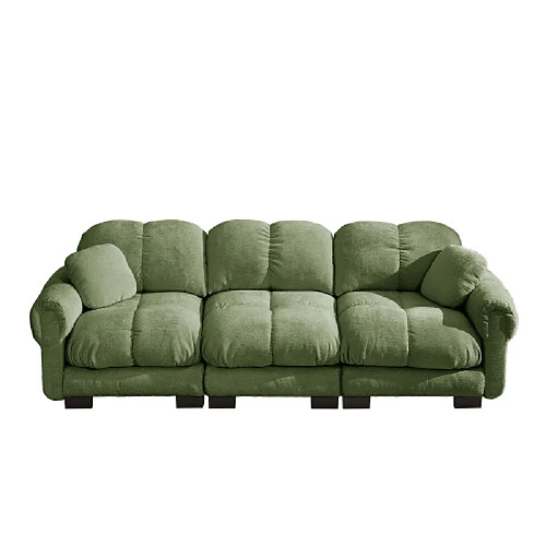 ByteLike Canapé modulable 3 places en chenille couleur vert type nuage
