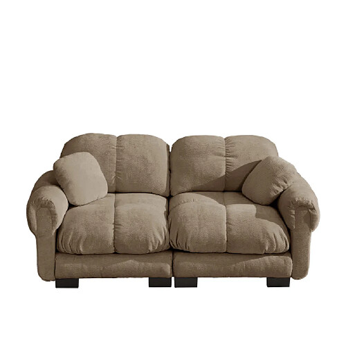 ByteLike Canapé modulable 2 places en chenille couleur marron type nuage