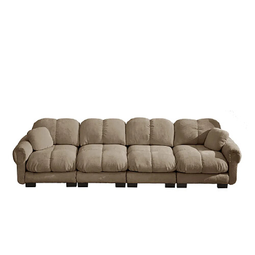 ByteLike Canapé nuage 4 places en chenille couleur marron