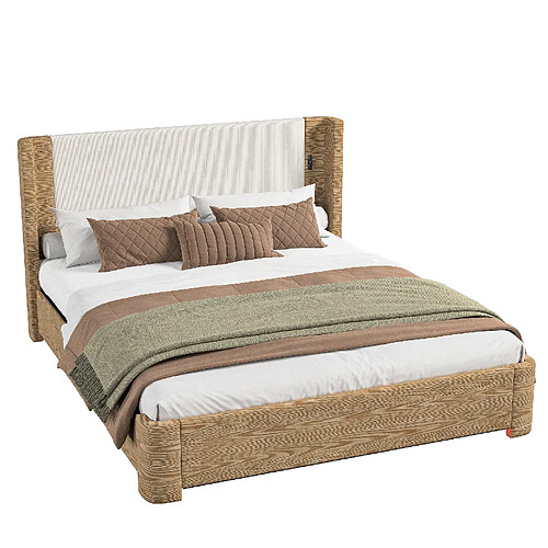 STILVORA Lit 180/200 cm beige en velours avec LED et rangement relevable