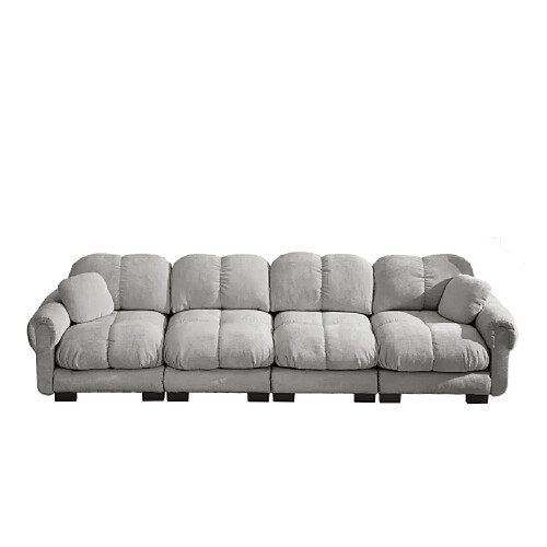 ByteLike Canapé nuage 4 places en chenille couleur gris