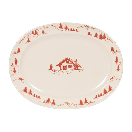 Table Passion Plat ovale Alpages rouge 42x30 cm