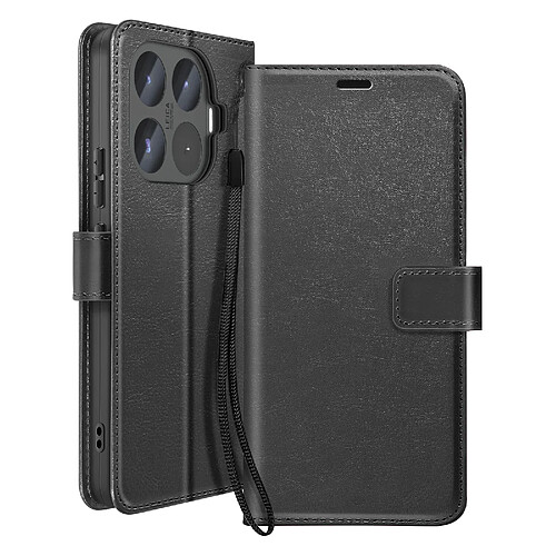 Mayaxess Étui Portefeuille pour Xiaomi 17T avec Dragonne et Fonction Support Noir