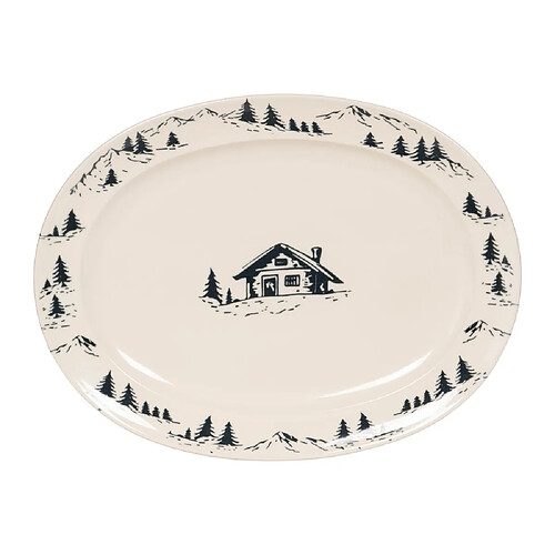 Table Passion Plat ovale Alpages noir 42 cm x 30 cm