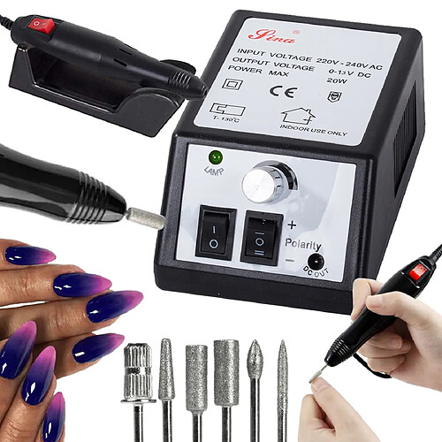 Ponceuse manucure pédicure professionnelle Sina Noire 20000 trs/min