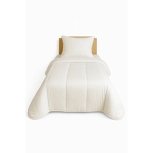 Mortreux Couette Microfibre blanche - Tempérée - 1 personne 140 x 200 - 13064
