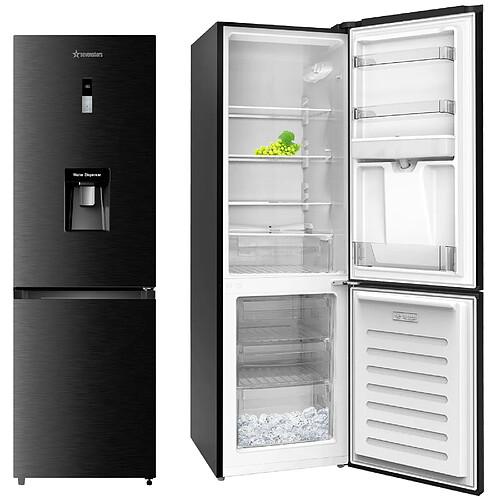 7 SEVENSTARS Sevenstars Réfrigérateur Combiné S7CO251BAQUA 247 Litres Noir brossé