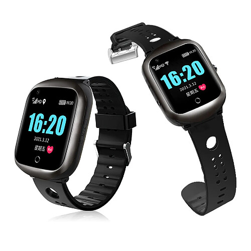 INF Montre intelligente avec positionnement GPS, fréquence cardiaque Black