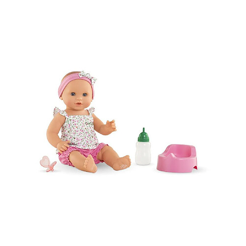 Corolle Emma Fleurie 36 cm - Poupée fait pipi avec pot et bouteille