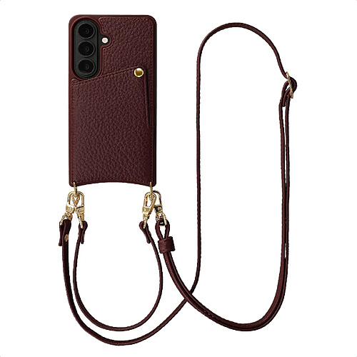 Selencia Coque de télephone Nova avec cordon et porte-cartes pour Samsung Galaxy S26 - Bold Burgundy