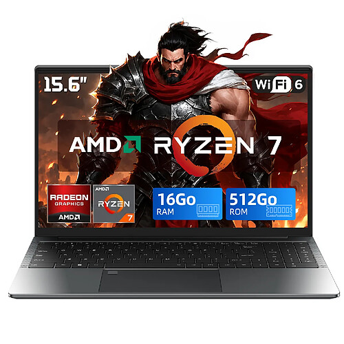 VANWIN PC portable Gamer Grand Stockage - Écran 15.6" FHD IPS - Ryzen 7 5825U - 16Go RAM - 512 GO SSD