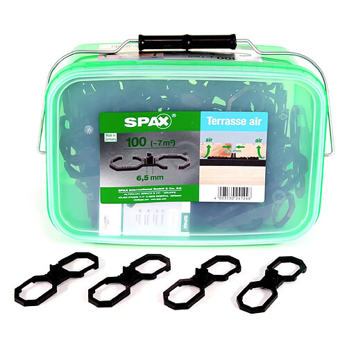 SPAX Terasse Air Espaceur 6,5mm Ventilation pour bois L 100 pcs. (5009422565009)
