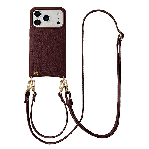 Selencia Coque de télephone Nova avec cordon et porte-cartes pour Apple iPhone 17 Pro - Bold Burgundy