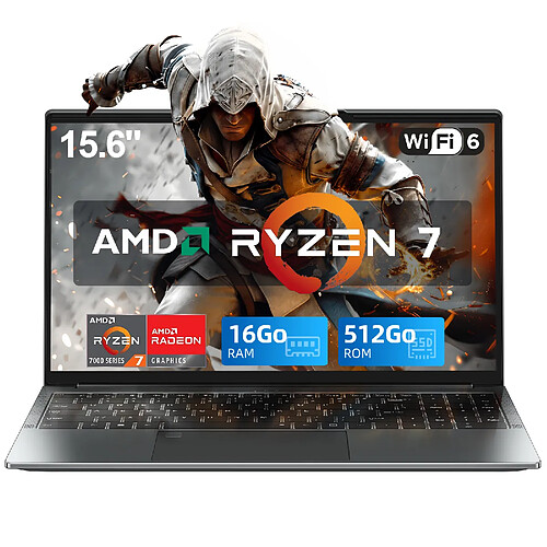 VANWIN PC portable Gamer - AMD Ryzen 7 5825U (7nm, 8C/16T) - 16Go RAM - 512 GO SSD- Radeon Graphics - 15.6" FHD - Win 11 Pro