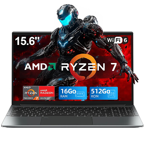 VANWIN PC portable Gamer - Ryzen 7 5825U - 16Go RAM - 512 GO SSD M.2- Écran 15.6" FHD