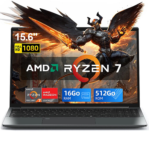 VANWIN PC portable Gamer-AMD Ryzen 7 5825U-16Go RAM -512 GO SSD- Écran 15.6" FHD IPS-Empreinte Digitale
